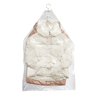 丽佳邦家用羽绒服收纳袋衣服大衣挂袋抽挂式真空压缩袋衣物袋子收纳神器 透明 长款[衣挂式压缩袋 135*70cm]