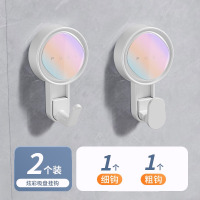 丽佳邦免打孔墙面吸盘挂钩强力真空吸附钩子浴室厨房卫生间墙壁门后挂架 炫彩-粗钩+细钩2个装[水洗反复使用]