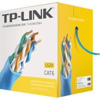 TP-LINK六类千兆低烟无卤精品网线工程级原装无氧铜CAT6类非屏蔽家装工程网络监控箱线305米EC600-305LZ