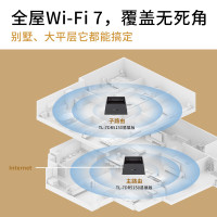 TP-LINK全屋WiFi7子母路由器BE5100分布式两只装K73千兆无线双频2.5G网口别墅大户型易展即插即用