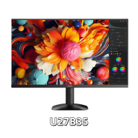 AOC 27英寸4K IPS广色域 HDR 低蓝光不闪 节能认证 三边微边 超薄办公电脑显示器 U27B35