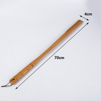 丽佳邦木质长柄鞋拔子孕妇老人懒人实木穿鞋器家用柯木不弯腰鞋抽 金黄70竹节鞋拔