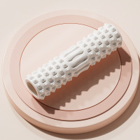 米奇喵泡沫轴狼牙棒瑜伽柱滚背肌肉筋膜放松按摩器EVA琅琊小腿塑形滚轴瑜伽柱[白色30厘米]