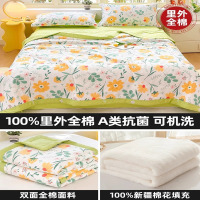 米奇喵全棉夏凉被空调被100%纯棉新疆棉花被芯夏被可机洗夏季春秋薄被子米简花180x200cm