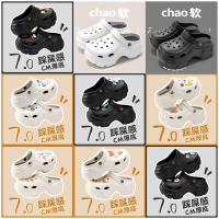 利达妮厚底增高洞洞鞋人气女款外穿办公室防滑透气手术室包头半拖鞋