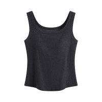 米奇喵女春夏季螺纹胸垫罩杯内搭打底抹胸莫代尔棉运动吊带文胸背心美背高级灰M