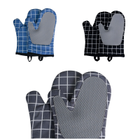 米奇喵硅胶手套微波炉防烫隔热耐高温耐热防滑烤箱烘焙手套方形拼接硅胶手套(颜色备注)