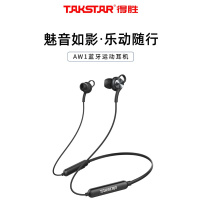得胜(TAKSTAR)AW1无线蓝牙耳机5.0入耳式耳塞防水手机通话运动耳麦 黑色 标配