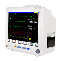 捷瑞泰 多参数监护仪便携式 24H持续心电脉率体温呼吸血压血氧检测 标配+电池+打印 JRT-9800B