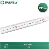 世达(SATA)不锈钢直尺15cm 钢板尺子测量工具钢尺绘图小尺子铝柄钢角尺 不锈钢直尺15cm 91401