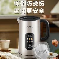 苏泊尔(SUPOR)1.5升双层保温防烫热水壶彩钢外壳大屏显温带防尘盖全钢无缝316L不锈钢电水壶 SW-15S02F