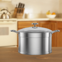 康巴赫(KBH)汤锅304不锈钢煲锅炖汤锅德式直身复底多用锅22cm