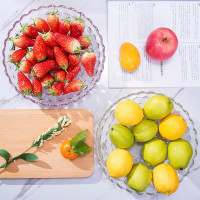 洁雅杰 餐具玻璃水果盘 家用大容量果盘玻璃托盘(9.25英寸)糖果坚果零食玻璃果盘 2只装