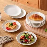 洁雅杰 陶瓷骨碟 家用吐骨盘7英寸白瓷盘味碟酒店餐桌吐骨碟子套装10只装