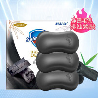 舒肤佳(Safeguard)香皂深层洁净高端肥皂家庭装男女通用(沐浴洗手洁面通用) 竹炭净肤 108g 3块