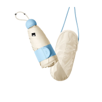 蕉下(beneunder)防紫外线五折黑胶胶囊晴雨伞防晒伞BM525奶杏仁