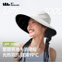 蕉下(beneunder)遮阳帽子女氢银壳黑胶防晒帽登山帽防紫外线MP724灰