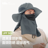 蕉下(beneunder)防晒帽遮阳帽子男防晒面罩渔夫帽钓鱼帽登山帽太阳帽TS574 灰