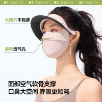 蕉下(beneunder)脸基尼女帽檐全脸防晒面罩防晒口罩防紫外线灰藕粉