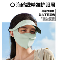 蕉下(beneunder)脸基尼女帽檐全脸防晒面罩防晒口罩防紫外线茶雾绿