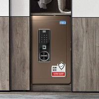 虎牌保险柜家用办公小型指纹密码保管柜全钢防盗可入墙入柜保险箱 博弘系列 60cm 咖啡金