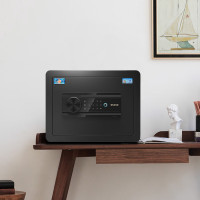 虎牌保险柜家用办公小型指纹密码免钥匙保管柜全钢防盗床头保险箱可入墙入柜 博瑞系列 25cm 钢琴黑