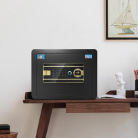 虎牌保险柜家用办公小型指纹密码保险箱全钢防盗可嵌入衣柜保密保管柜 博瑞系列 35cm 钢琴黑