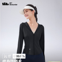 蕉下(beneunder)防晒衣女凉感修身AL11924短款辣妹防晒服女外套漫暮黑L