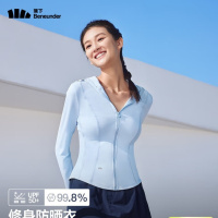蕉下(beneunder)防晒衣女凉感修身AL11924短款辣妹防晒服女外套黎雾蓝L