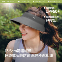 蕉下(beneunder)蛋卷无痕空顶防晒帽子女遮阳帽太阳帽防紫外线UL711黑