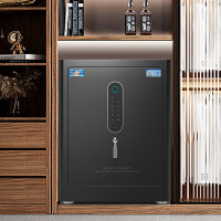 虎牌保险柜家用办公小型指纹wifi密码保险箱全钢防盗入墙入柜现代简约收纳保管柜 海鸥系列 45cm黑色