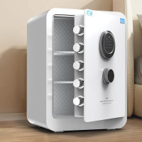 虎牌 保险柜家用小型电子密码保险箱全钢防盗可嵌入衣柜保管柜多功能储物柜保密柜 海棠系列 60cm 白色