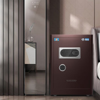 虎牌保险柜家用办公小型国标认证保险箱60cm指纹密码全钢防盗财务专用保密柜 金麒系列 咖色