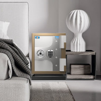 虎牌保险柜家用办公小型指纹密码防火柜全钢防盗保密柜可入墙保险箱 65cm 锦虎系列