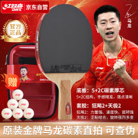 红双喜(DHS) 狂飚乒乓球拍金牌系列马龙GM01专业级明星兵乓球成品拍直拍