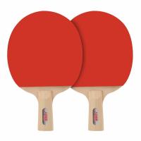 红双喜(DHS)乒乓球拍III型-S直拍对拍训练娱乐两拍一球套装+乒乓球