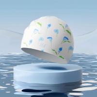 361°成人硅胶泳帽游泳帽弹力不勒头卡通游泳帽 素雅白