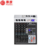 惠度(HuiDu)专业调音台6路/8路/12路/16路带蓝牙U盘播放带MP3带混响婚庆演出会议音响调音台HD-6C