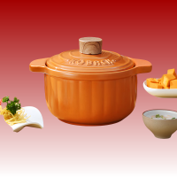 康巴赫(KBH)砂锅陶瓷煲养生煲炖锅炖肉汤锅中药锅煮粥焖饭煲仔饭明火燃气专用柿子红[适合2-3人]2.5L