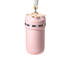 康巴赫(KBH)保温杯女士高颜值学生水杯保冷钛咖啡杯圣诞节礼物450ml粉荔乌龙