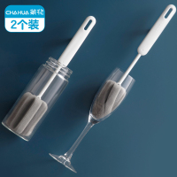 茶花(CHAHUA) 杯刷 奶瓶刷2个装长把刷杯子神器海绵刷洗杯子神器刷洗水杯刷子
