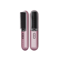 金稻直发梳无线便携六千万负离子护发夹板美发卷发棒两用电梳子直板夹充电款KD382S紫色