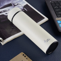 洁雅杰 不锈钢保温杯水杯户外直身大容量车载泡茶杯带过滤茶漏商务杯子 Y710白色-500ml