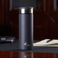洁雅杰 不锈钢保温杯水杯户外直身大容量车载泡茶杯带过滤茶漏商务杯子 B042珠光黑-430ml