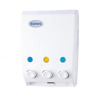 瑞沃(SVAVO)手动皂液器免打孔卫生间洗手液盒 酒店宾馆壁挂式浴室洗发沐浴露 V103 三格皂液盒单位:个