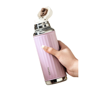 泰福高(TAFUCO)保温杯316不锈钢长效保温双饮口不锈钢水杯便携杯子T1528紫色480ml