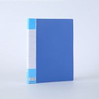 华普思多功能A4加厚文件夹资料册双强力夹学生试卷夹档案收纳夹抽取标签蓝色双夹