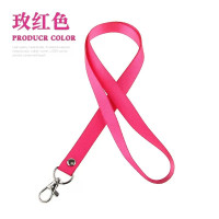 丽佳邦加厚防丢手机挂绳展会胸牌工作证卡套链绳一体扣长绳1.5cm 玫红色配龙虾钩5个装