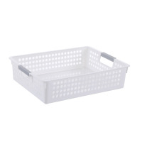 华普思文件收纳筐办公室置物整理篮塑料A4文件篮塑料筐桌面杂志收纳盒架矮款小号[26*17*7] 两个装