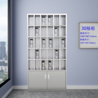 鹏畅304不锈钢水杯柜工厂车间茶水间多格柜员工休息室茶杯收纳存放柜30格水杯柜加厚